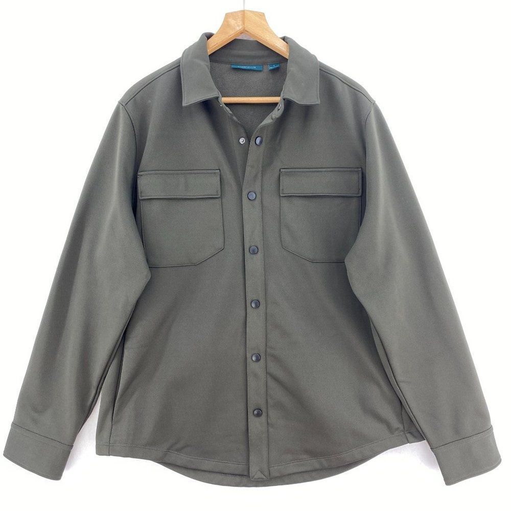 PERRY ELLIS Green Double Pocket Over Shirt